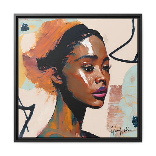 Beautiful African Woman Portrait Canvas Wall Art with Frame